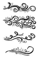 handritad vind doodle set, vektorillustration. vektor