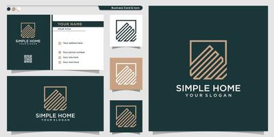 Home-Logo mit einfacher Strichzeichnung und Designvorlage für Visitenkarten, Home, Logo, Strichzeichnungen, Logo, Premium-Vektor vektor