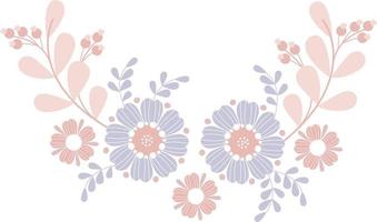 blommönster med blad och bär. vektor illustration