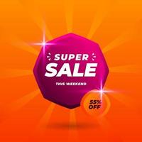 Super-Sale-Banner-Template-Design für Web oder soziale Medien vektor