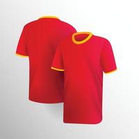 rotes t-shirt vorne und hinten vorlage vektor