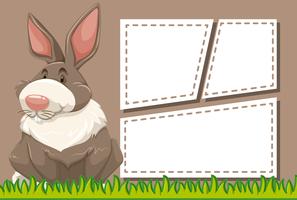 Kaninchen auf Notizvorlage vektor