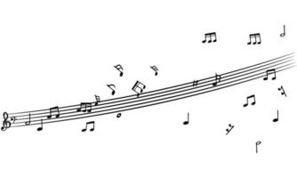 Gekritzel-Musiknoten-Musterhintergrund. abstraktes Musical auf weißem Hintergrund. vektor