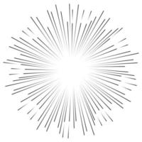 Starburst, Sunburst handgezeichnet. gestaltungselement feuerwerk schwarze strahlen. Komischer Explosionseffekt. strahlende, radiale Linien. vektor