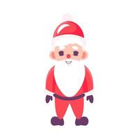 Weihnachtsmann. karikaturvektorillustration des weihnachtsmanns und geschmückter weihnachtsbaum mit geschenken lokalisiert auf weiß vektor