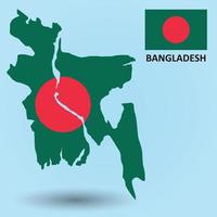 bangladesch karte und flaggenhintergrund vektor