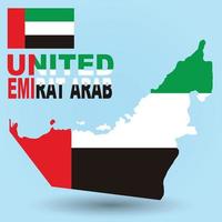 arabische karte und flaggenhintergrund des vereinigten emirats vektor