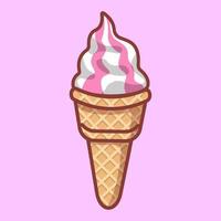 süße rosa eiscreme erdbeervektorillustration vektor