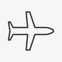 Flugzeugumrissvektorsymbol isoliert auf weißem Hintergrund vektor