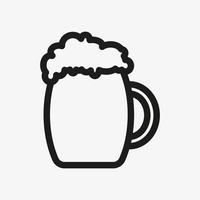 Bier-Vektor-Gliederungssymbol. Glas Bier Illustration isoliert auf weißem Hintergrund vektor