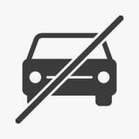 gekreuztes Auto-Symbol. Keine Fahrzeuge erlaubt Zeichen. Vektor-Illustration vektor