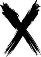 x.grunge Buchstabe x Vektor Kreuzzeichen. handgezeichnet x