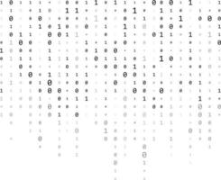 binärcode null eins matrix weißer hintergrund. technologieverbindung digitale daten abstrakter hintergrund. vektor