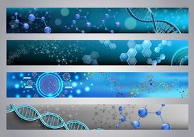 molekularstruktur und dna-banner background.vector vektor