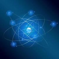Atom auf blauem Hintergrund.Vektor vektor