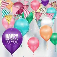 Farben Luftballons alles Gute zum Geburtstag Hintergrund vektor