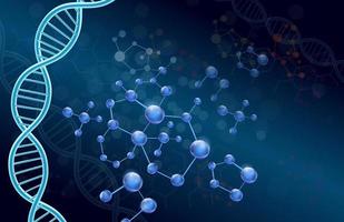 dna und molekularer auf blauem hintergrund.vektor vektor