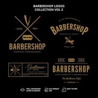 Barbershop logotyper samling vol 2 vektor