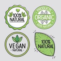 veganska och naturliga märken vektor