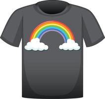 ein schwarzes T-Shirt mit Regenbogenmuster auf weißem Hintergrund vektor