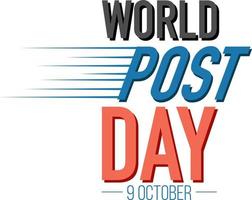 World Post Day word logotyp på vit bakgrund vektor
