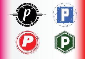Letterp-Logo und Icon-Design-Vorlagenbündel vektor