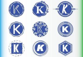 k-Brief-Logo und Icon-Design-Vorlagenbündel vektor