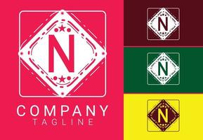 n bokstav ny logotyp och ikondesign vektor