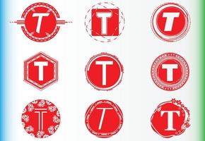 t-Brief-Logo und Icon-Design-Vorlagenbündel vektor