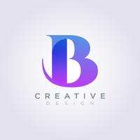 Brev B Vektorillustration Design Clipart Symbol Logo Mall vektor
