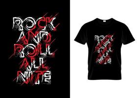 rock and roll all nite typografi t-shirt design vektor