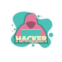 Hacker-Symbol. Computerhacker. Vektorbanner, flaches Design vektor