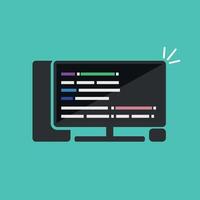 Computerbildschirm-Programmiercode oder PHP-Skriptcodierung, HTML- oder CSS-Bearbeitung oder Softwareentwicklung vektor
