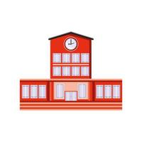 Schulgebäude mit Uhr vektor