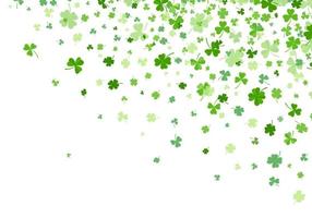 shamrock eller grön klöver löv mönster bakgrund platt design vektorillustration isolerad på vit bakgrund. vektor