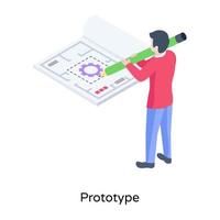 ladda ner premium isometrisk illustration av prototyp, affärsmodell vektor