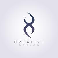 Dekoratives Vektor-Illustrations-Design Clipart Symbol Logo Template des Buchstaben X vektor