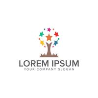 Stern Baum Logo Design-Konzept-Vorlage vektor