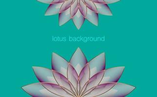 Lotus-Banner-Vorlage, lila Blume des Lebens. heilige Geometrie. Symbol für Harmonie und Ausgeglichenheit. Zeichen der Reinheit. Chakra-Yoga-Designvektor isoliert auf grünem Hintergrund vektor
