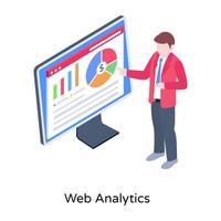 Schnappen Sie sich diese erstaunliche isometrische Illustration der Webanalyse vektor