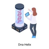 eine illustration des dna-tests im isometrischen design vektor