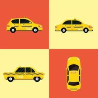 vier Taxi-Service-Fahrzeuge vektor