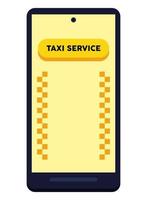 smartphone med taxiservice vektor