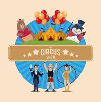 cirkusshow bokstäver emblem vektor