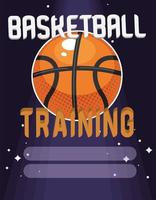 Basketball-Trainingsbeschriftung mit Ball vektor