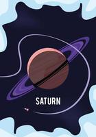 universum Saturnus och namn vektor