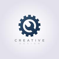 Gear Cirkel mekanisk Vektor Illustration Design Clipart Symbol Logo Mall
