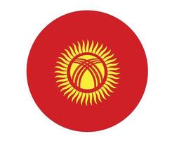 Kirgizistan flagga nationella asien emblem ikon vektor illustration abstrakt designelement