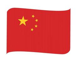 China-Flagge nationales Asien-Emblem-Bandikonenvektor-Illustrationszusammenfassungs-Gestaltungselement vektor