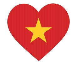 Vietnam-Flagge nationales Asien-Emblem Herzikonenvektorillustrations-Zusammenfassungsgestaltungselement vektor